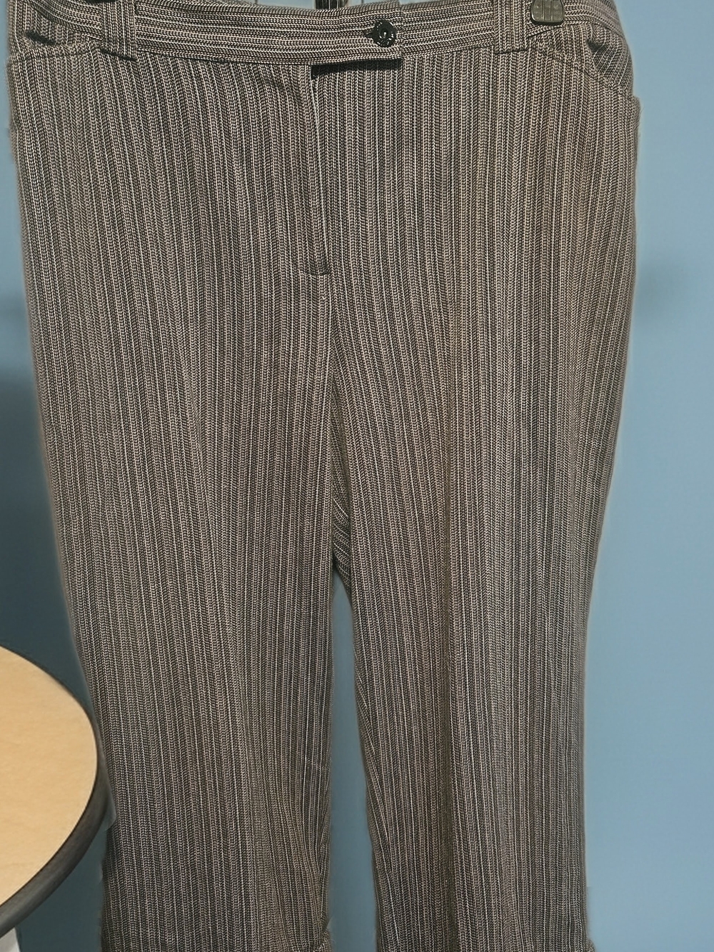 Men's Brown Pinstripe Dress Pants